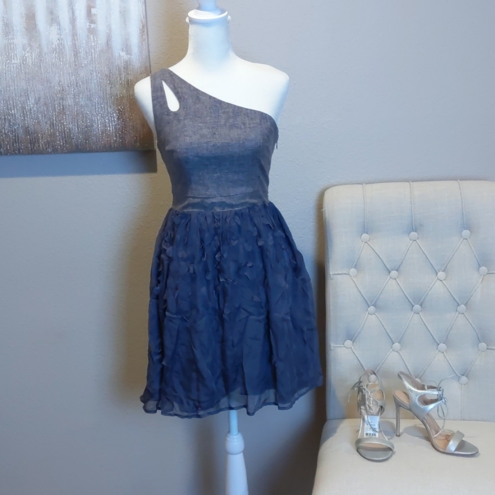 MM COUTURE one shoulder silk blend dres